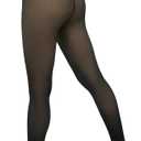Fleece Lined Tights Footless Women Sheer Warm Pantyhose Leggings Toeless Fake Translucent Thermal Thick Winter No Feet Tights S
