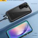 Lanhiem for Samsung A54 5G Case, Galaxy A54 5G Case, IP68 Waterproof Dustproof Cover with Screen Protector, Heavy Duty Full Body Protective Phone Case for Samsung Galaxy A54, Blue/Clear