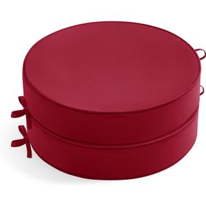 Summsun Outdoor Bistro Chair Cushions Set of 2, 15" D x 3" H Round Chair Cushions Waterproof and Fade Resistant Chair Cushion Pads with Non-Slip Ties and Removable Covers for Garden, Burgundy