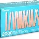 Darice 2000 Pcs Popsicle Stick, 4.5" Natural Wood Craft Sticks Supplies, Ice-Cream Stick Pop, Ages 3+
