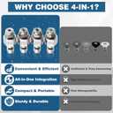 M MINGLE 4 in 1 Pressure Washer Nozzle, Downstream Soft Wash Nozzle Kit, All Metal 4 Way Washing Tip Holder, 1/4" Quick Connect for House Wash Gutter Cleaning