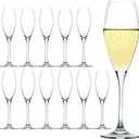 Champagne Flutes Set of 12, Crystal Glass, 9 oz Champagne Glasses, Prosecco Sparkling Wine Glasses Set