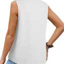 Remidoo Women's Sleeveless Button Down Shirt Eyelet Blouses Collared Tank Tops White Small