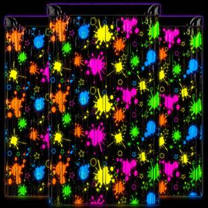 3 Pack Neon Foil Curtains for Glow in The Dark Party Supplies