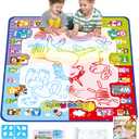 Jasonwell Aqua Water Doodle Mat 31x31 Inches Large Magic Drawing Doodling Mat Coloring Mat Educational Toys Christmas Birthday Gifts for Kids Toddler Boys Girls Age 2 3 4 5 6 7 8 Year Old (Alphabet)