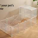 LURIVA Transparent Clear Small Animal Playpen, Guinea Pig Cages, Puppy Dog Playpen, Pet Playpen, Rabbit Bunny Indoor Fence Pen Enclosure, White Clear Plastic Playpen,12X12 Inch, 12Panels