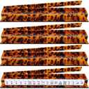 4-Pack Acrylic American Mahjong Racks with Pushers(19.7",Brown),Mahjong Holders for American Mahjong Game Tiles, Scalloped