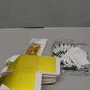 Affrolling 50 Pcs Wedding Favor Boxes with Thanks Card Square Flower Candy Boxes Paper Bridal Gift Box for Guests Wedding Bridal Shower Birthday Party Anniversary (Gold)