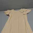 Haloumoning Girls Ruffle Sleeve Dresses Kids Summer Crewneck A Line Casual Dress 5-14 Years (11-12 Years)