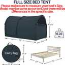 LEEDOR Bed Tent Dream Tent Bed Canopy Shelter Cabin Sleeping Tent Indoor Pop Up Privacy Warm Breathable Mosquito Mesh Twin/Full/Queen for Kids and Adult (Mattress Not Included), PitchBlack, 54"W x 75"L (Pack of 1) 