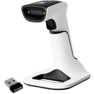 ScanAvenger Wireless Portable 1D&2D with Stand Bluetooth Barcode Scanner: 3-in-1 Handheld Scanner, Rechargeable Battery for Inventory - USB Bar Code/QR Reader (1D&2D with Next Gen Stand)