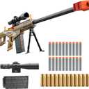 Soft Bullet Toy Gun Sniper Rifle with Scope Realistic Shell ejecting Foam Blaster Fake Gun Shotgun Dart Pellet Shooting Game for Boys Teen Adults Gifts Age 8+ 10 12 Year Old (Brown)