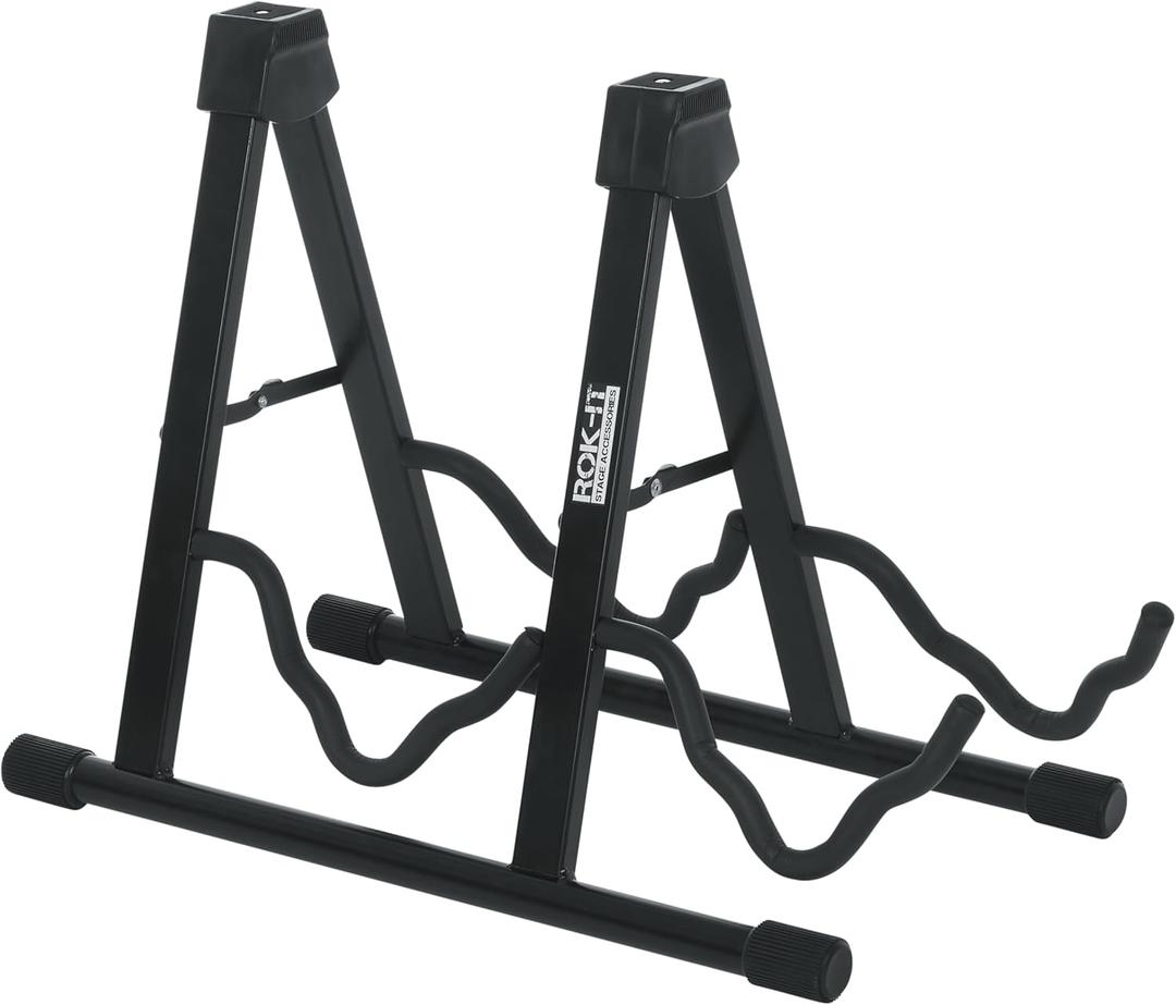 Rok It A-Frame Double Guitar Stand, Holds Most Standard Electric and Acoustic Guitars (RI-GTRAU2X)