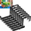 Leinuosen 8 Pcs Adjustable Window Boxes Brackets Planter Box Bracket Heavy Duty Deck Railing Hanging Flower Stand for Windowsill Garden Fence Balcony (Black)