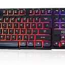 Rii RK100+ Multiple Color Rainbow LED Backlit Large Size USB Wired Mechanical Feeling Multimedia PC Gaming Keyboard,Office Keyboard for Working or Primer Gaming,Office Device