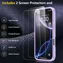 SPIDERCASE Designed for iPhone 16 Pro Case, [12 FT Military Grade Protection] 2 Pack [Tempered Glass Screen Protectors] Heavy Duty Shockproof Phone Case,Purple
