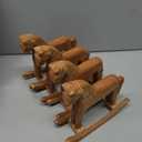 ]Vintage Wooden Rocking Horse Decor of 4 Horse Statue for Tabletop, 5.9 x 6.3 x 7.5 inches