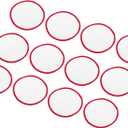 MECCANIXITY 60pcs Sublimation Patch Blank, 7.5cm/2.95 Inch Round Fabric Iron-on Blank Heat Transfer Repair Patch for DIY Crafts Caps Clothes, White with Red Border