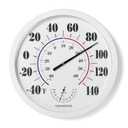 Indoor Outdoor Thermometer Wall Large Numbers Thermometer No Battery 10" Hanging Digital Weather Hygrometers for Home Garden Outside Patio Decor (White)