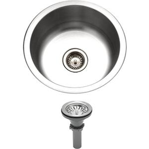 13 inch Stainless Steel Undermount Mini Single Round Bowl Kitchen Bar Sink with Drainer