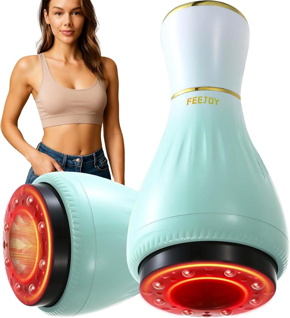 Electric Lymphatic Drainage Massager with Pulse Therapy & Heat – 12-Level Cupping Massage Device for Cellulite Reduction, Body Sculpting, Deep Tissue Pain Relief & Muscle Recovery