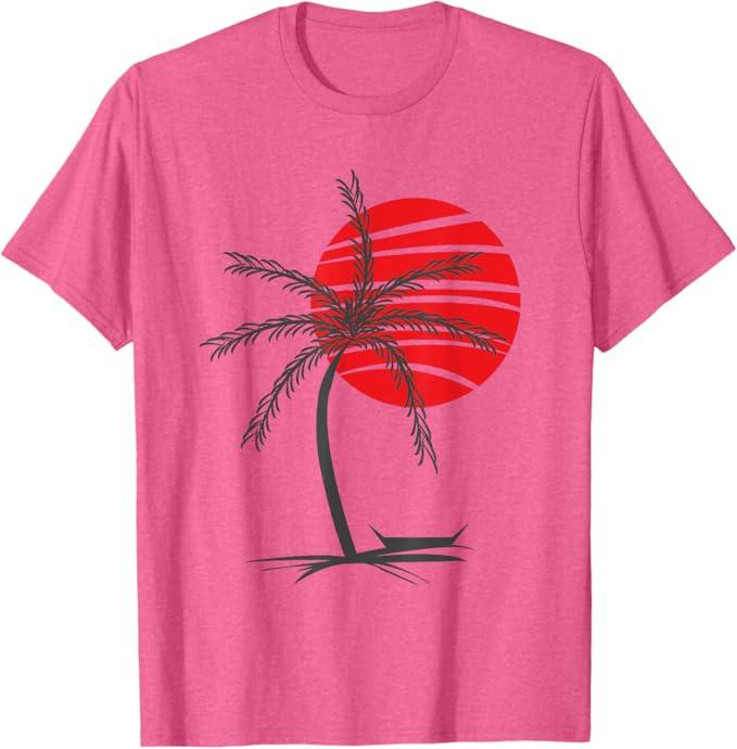 Life Is Really Good Palm Tree Summer Beach Vacation Graphic T-Shirt Pink S