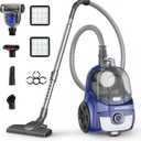 Aspiron Canister Vacuum, Upgraded 1600W Bagless Canister Vacuum Cleaner | Auto Cord Rewind, H13 HEPA Filter, 4Qt Large Capacity, 5 Tools for Hard Floors, Carpet, Pet, Upholstery, Tiles, Aqua