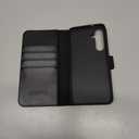 DuckSky Compatible with Samsung Galaxy S25 FE Genuine Leather Wallet caseRFID Blocking4 Credit Card HolderReal Leather Flip Phone case Cover Women Men for Samsung S25FE case Black