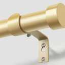 KAMANINA Gold Curtain Rod 32 to 58 Inch (2.6-4.8 Feet), 1 Inch Heavy Duty Curtain Rods for Windows, Modern Adjustable Drapery Rods with End Cap (32"-58")