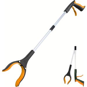Grabber Reacher Tool - 32 Extra Long Foldable Gripper and Reaching Tool - Heavy Duty Pick Up Stick Grabbers for Seniors, Trash, Surgery Recovery Must Haves Gifts (Orange)
