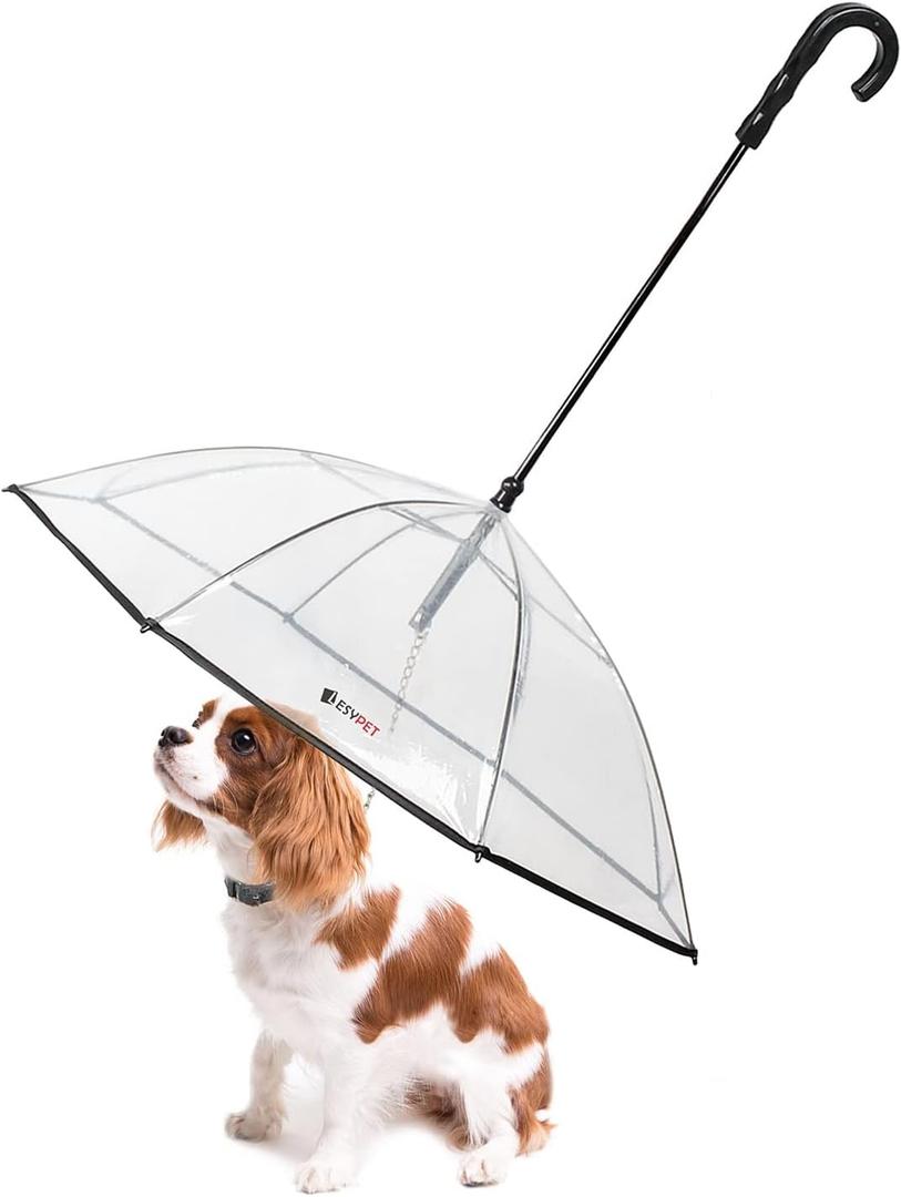Lesypet Dog Umbrella with Leash for Small Pets, Umbrella for Dogs Fits 20 Back Length Pets