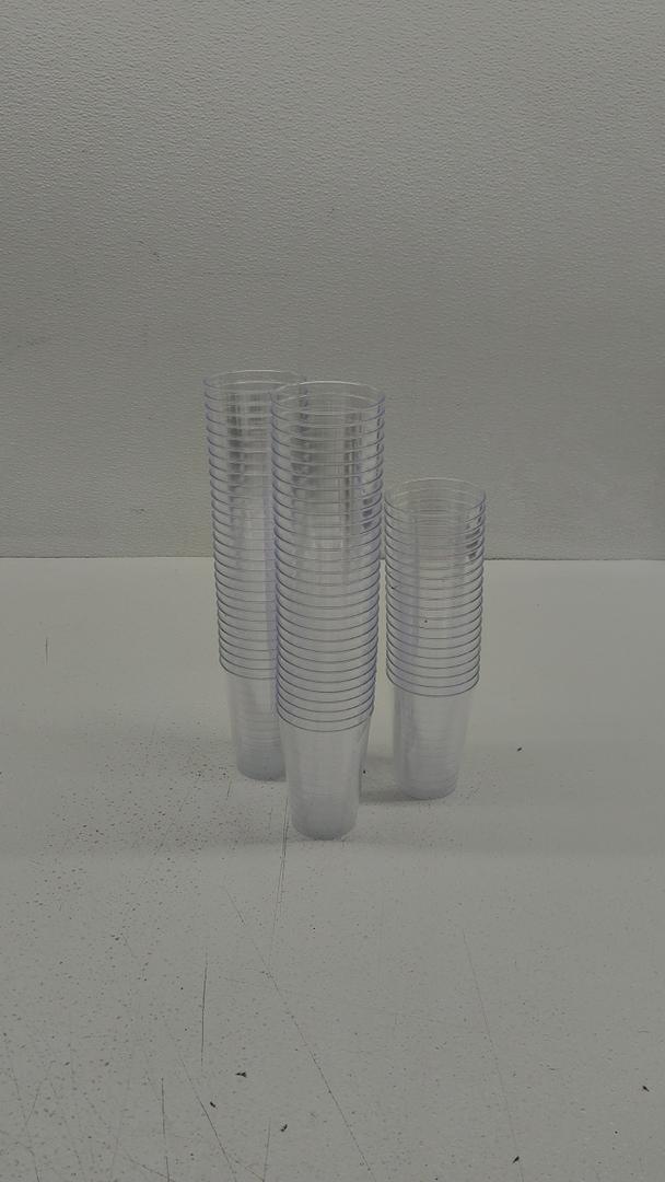 FOCUSLINE 12 oz Clear Plastic Cups, Disposable Heavy Duty Hard Plastic Cups, Reusable, 60Count