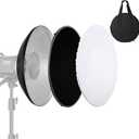 Soonpho 21 inch/55cm Standard Reflector Beauty Dish with Honeycomb Grid, Diffuser Sock and Bag,for Bowens Mount Studio Strobe Flash Light Like Neewer VC-400HS VE-300 Godox AD200 AD180 AD360, (Silver)
