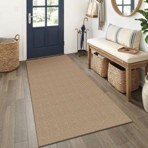 EARTHALL Woven Runner Rug 3x6 Ft Washable Runners for Hallways Wide Non Slip Entryway Rug Braided Kitchen Runner Indoor Floor Carpet for Entryway, Hallway, Kitchen, Bedroom, Orange/Tan/Brown