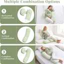 Pregnancy Pillow 3-in-1 Adjustable Support for Belly, Back and Leg, One Size
