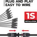 1 Pair Solar Connectors Y Branch,1 to 5 Solar Parallel Connector for Solar Panels,30A 1000V Solar Panel Splitter