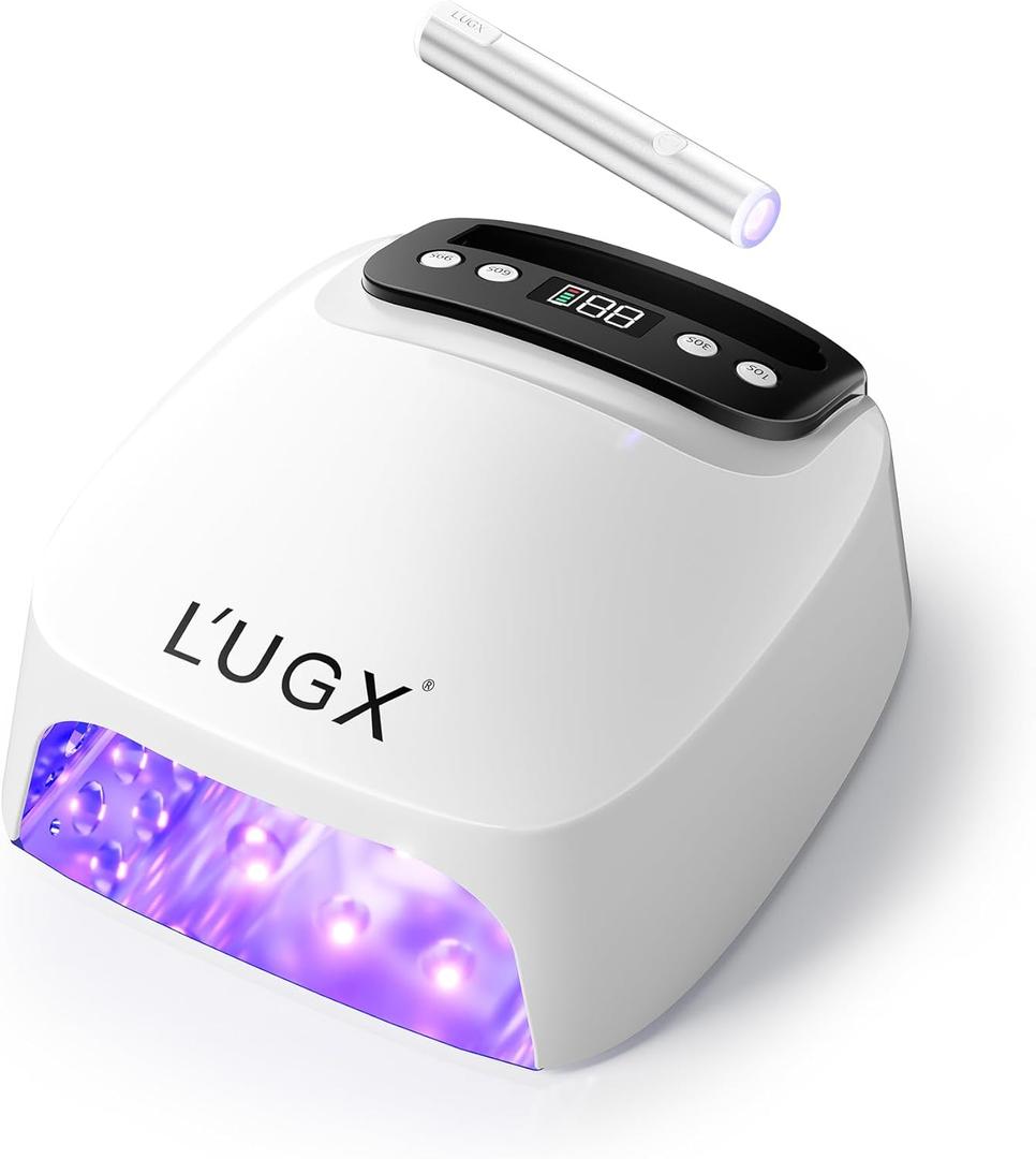 L'UGX 2 in 1 UV LED Nail Lamp, Rechargeable UV Light for Gel Nails, Cordless Nail Dryer with Handheld Gel Light for Nail Polish, Perfect for Home Salon Manicure
