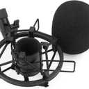 SUNMON SM58 Microphone Shock Mount Holder with Foam Windscreen for Absorbe Vibration and Noise, Pop Filter Suitable for SM58LC, SM58CN Dynamic Mic