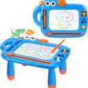 Magnetic Drawing Board for Toddler Boys, Toys for 1 2 3 Year Old Boy, Mess Free Doodle Board Pad, Kids Magna Writing Board, Educational Toys for Toddlers 1-3, Etch Sketch Christmas Birthday Gifts (Blue)