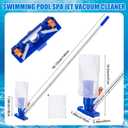 5 Pack Deluxe Swimming Pool Cleaning Kit Including Swimming Spa Jet Vacuum Cleaner Rotatable Scrub Brush Pool Brush Leaf Skimmer Net Half-Depth Fine Mesh Net with 55" Pole