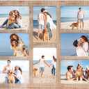 YESKAY 4x6 Collage Picture Frame - 8 Opening 4 x 6 Photo Frames Display,Multiple Family Photo Collage Frames with Real Glass for Wall Decor,Rustic Brown 1 Pack(OD:13X17in)