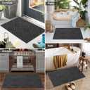 PLEASOR Front Door Mat, Absorbent Dirt Trapper Welcome Door mat Indoor, Non Slip Machine Washable Entryway Rug, Dog Door Mat, Shoes Scraper, Low Profile Doormat for Inside Floor, 20x32, Charcoal (2'8" x 1'8" (Rectangular))