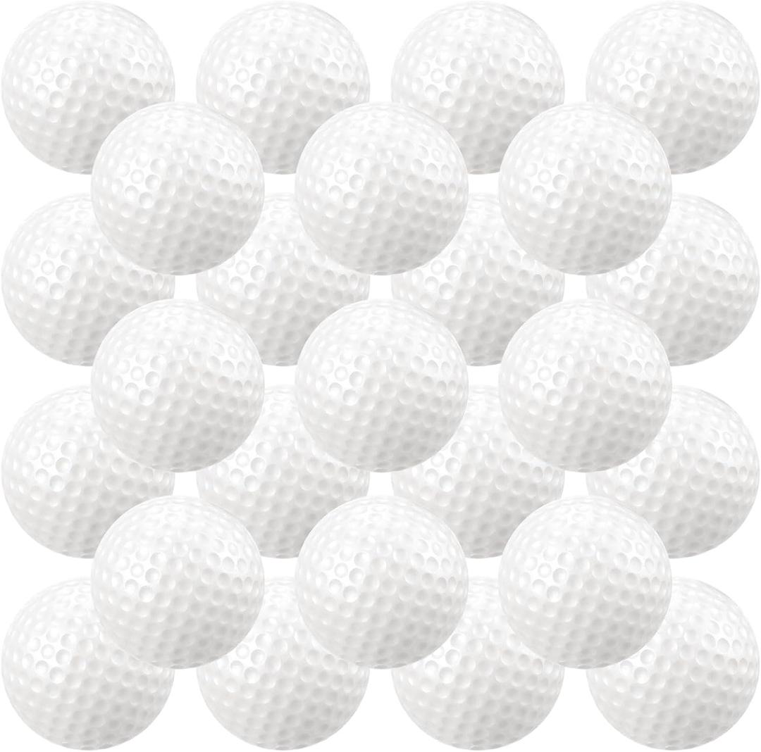 Junkin 24 Pcs Foam Golf Practice Balls Realistic Feel and Flight Training Sport Balls Elastic Soft Foam Golf Balls for Indoor or Outdoor Backyard Training(White)