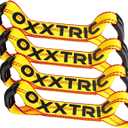OXXTRIC Replacement Dog Bone Short Strap,2" x 16",Sewn Eyes Loop Straps on Both Ends for 8-Point RollBack Tie Down System,4Pack,Heavy Duty Tow Truck Straps