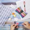 Embroidery Floss Organizer Box - 36 Compartments with 120 Hard Floss Bobbins and 2 Pieces 459 Color Number Stickers