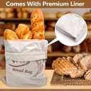 3-Pack Bread Bags for Homemade Bread Sourdough with Inner Lining, Linen Breads Bags Keeps Breads Fresh, Reusable Bread's Storage Bag, Flax Sourdough Bread's Bag's for Sourdough's Bag(17x13 In Lager)