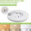 hykolity 12 Inch Selectable CCT LED Round Flat Panel Light, 24W 3000K/4000K/5000K, Edge-Lit Flush Mount Ceiling Light Fixture for Kitchen, Bedroom, Laundry and Closet Room, White