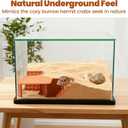 Hermit Crab Cave Hideout with Climbing Ramp | 3-in-1 Underground Tunnel & Climbing Toy for Hermit Crab Tanks | Safe Reptile & Amphibian Habitat Decorations