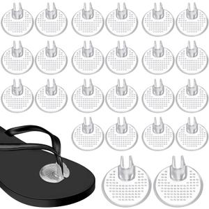 Tarpop 12 Pairs Silicone Thong Sandal Toe Guards Cushions Non Slip Flip Flop Toe Protectors Self Adhesive Toe Pad Gel Sandal Shoe Toe Insert for High Heels, Flip Flops, Sandals, Slippers, Clear