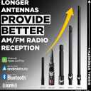 EcoAuto Badass Car Antenna Replacement for Dodge Ram & Ford F150 F250 F350 Super Duty Ford Raptor Bronco Trucks - Anti-Theft Design - Radio Antenna for Truck 1990 - Current (American Skull Black)